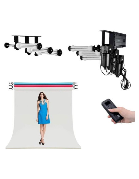 Soporte Motorizado de Fondo Eléctrico Fotoconic 3 Rodillos