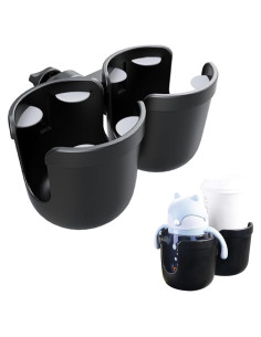Soporte de Taza Doble JINKEY 360 Ajustable para Cochecito
