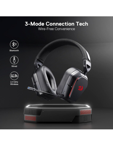 Auriculares Gaming Inalámbricos Redragon H868 RGB 7.1