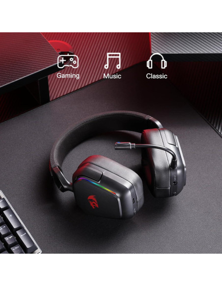 Auriculares Gaming Inalámbricos Redragon H868 RGB 7.1