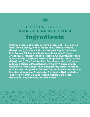 Alimento para Conejos Oxbow Garden Select 3.63 kg Adulto