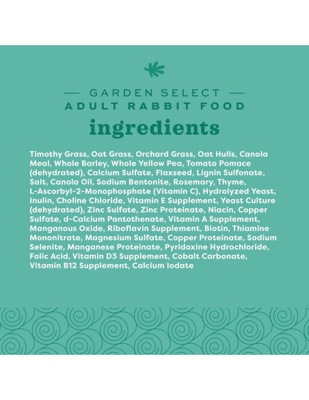 Alimento para Conejos Oxbow Garden Select 3.63 kg Adulto