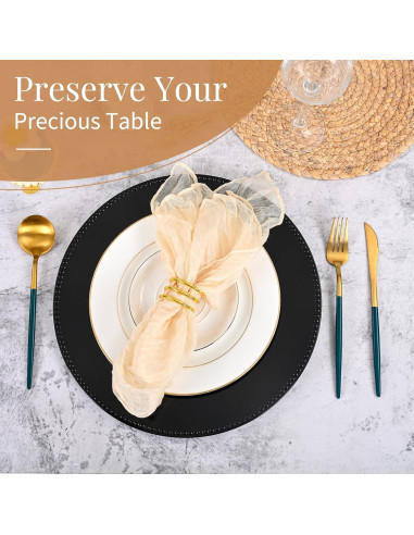 24 Platos Cargadores Negros Pesonlook 33 cm Decorativos