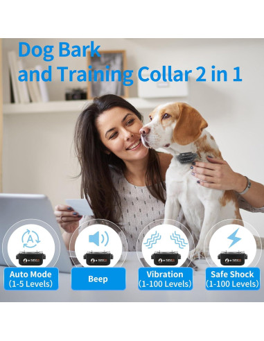 Collar Antibark y Entrenamiento PaiPaitek 2 en 1 - 1000m