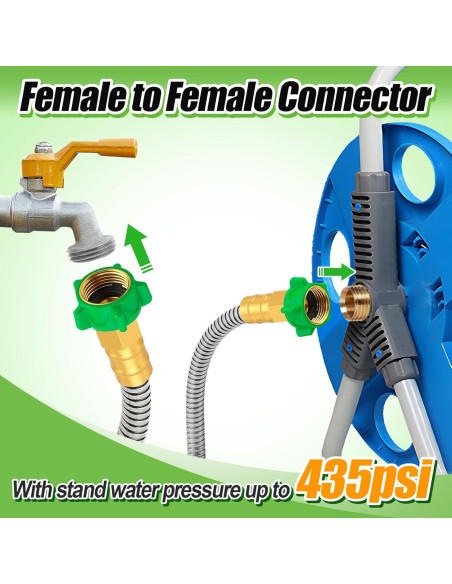 Manguera de Jardín Beeplove 0.61m Acero Inoxidable Doble Femenino