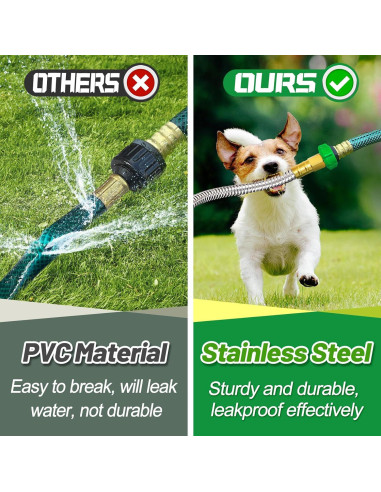 Manguera de Jardín Beeplove 0.61m Acero Inoxidable Doble Femenino