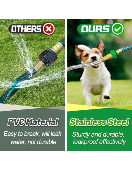 Manguera de Jardín Beeplove 0.61m Acero Inoxidable Doble Femenino