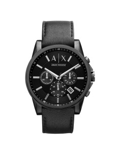 Reloj Cronógrafo AX Armani Exchange 45mm Correa Cuero Negro
