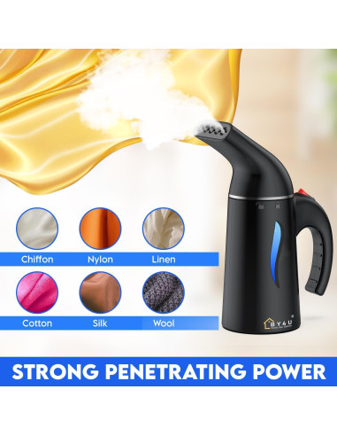 Vaporizador de Mano BY4U H005 180ml 800W Negro Compacto