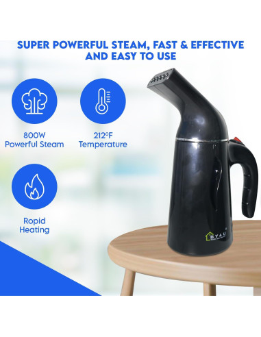 Vaporizador de Mano BY4U H005 180ml 800W Negro Compacto