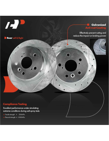 Discos de Freno A-Premium 288mm Perforados y Ranurados - Toyota/Lexus