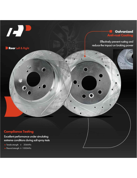 Discos de Freno A-Premium 288mm Perforados y Ranurados - Toyota/Lexus