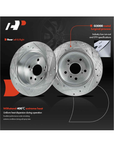 Discos de Freno A-Premium 288mm Perforados y Ranurados - Toyota/Lexus