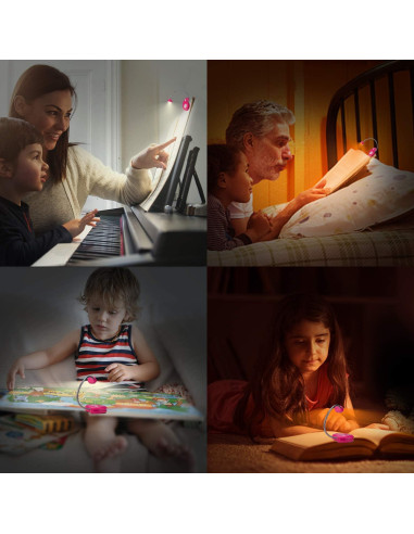 Luz de Lectura LED Recargable LUXSWAY Magenta con Clip