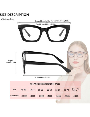 Gafas de Lectura Bullabulling 3 Pairs Estilo Retro UV400