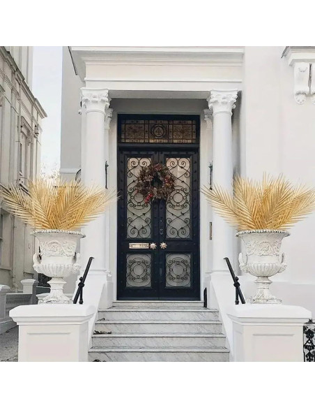 12 Hojas de Palma Artificial Doradas Heoaaoeh para Decoración