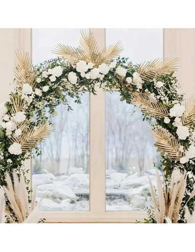 12 Hojas de Palma Artificial Doradas Heoaaoeh para Decoración