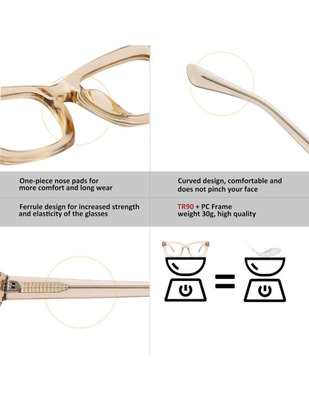 Gafas de Lectura Bullabulling 3 Pairs Estilo Retro UV400