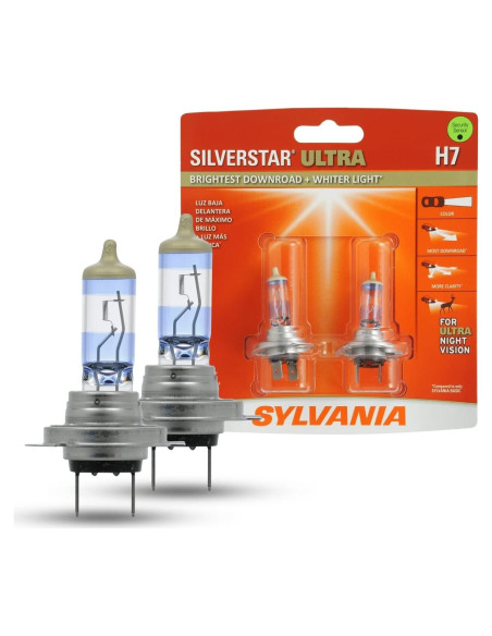 SYLVANIA H7 SilverStar Ultra - Bombilla Halógena 12V 55W (2 Unidades)