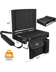 Asiento de Estadio APEXUP Plegable con Respaldo y Portavasos 2