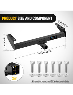 Enganche de Remolque Nilight Clase 3 2" para Suzuki Equator 2009-2012 2