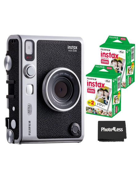 Cámara Instantánea Híbrida Fujifilm Instax Mini EVO Negra + 20 Películas