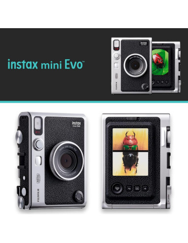 Cámara Instantánea Híbrida Fujifilm Instax Mini EVO Negra + 20 Películas