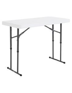 Mesa Plegable Ajustable en Altura Lifetime 4 Pies Granito Blanco