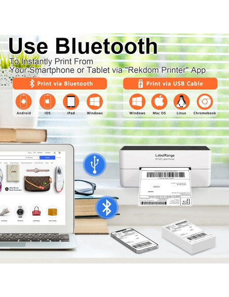 Impresora de Etiquetas Bluetooth LabelRange BT320 4x6"