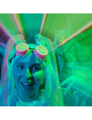 Gafas Steampunk UMBRELLALABORATORY Naranja Neón UV