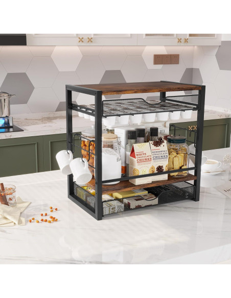 Organizador de Cafés TQVAI para 70 Cápsulas y Tazas - Negro