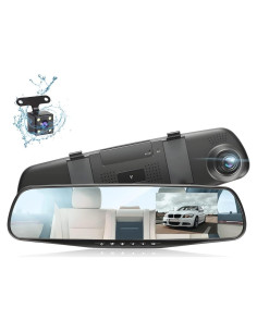 Cámara Retrovisor Full HD 1080P AUKEPO Doble Lente 4.3"