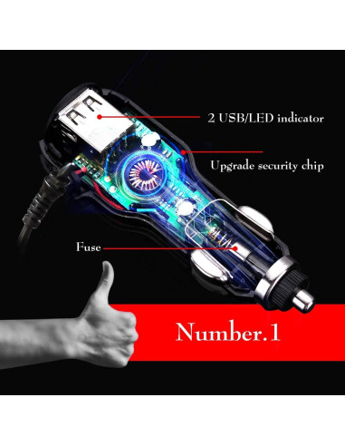 Cargador de Coche Gar'min Nuvi con Cable Mini USB 2m