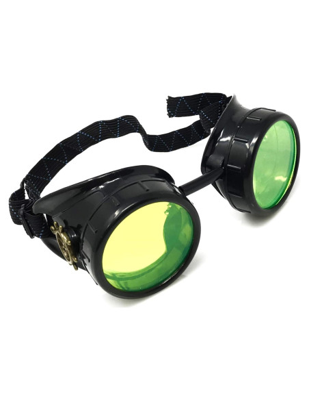 Gafas Steampunk UMBRELLALABORATORY Neón Verde Ajustables