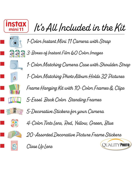 Cámara Instantánea Fujifilm Instax Mini 11 Azul con 60 Películas