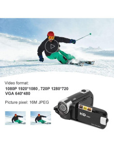 Cámara de video Focket 16MP con zoom digital 16X y LCD 6.86cm 2