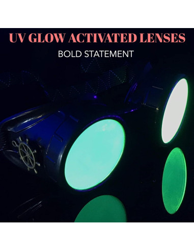 Gafas Steampunk UMBRELLALABORATORY Neón Verde Ajustables