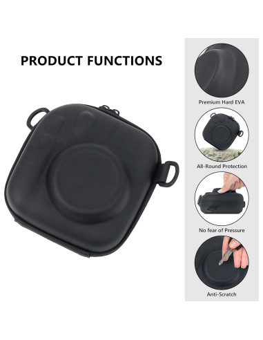 Funda de Almacenamiento Dura EVA para Fujifilm Instax Mini - Negro