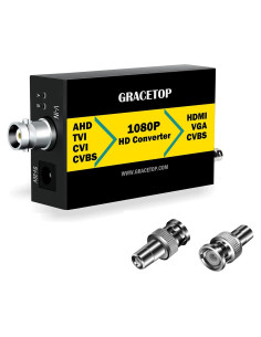 Convertidor BNC a HDMI GRACETOP 1080P CVBS AHD TVI