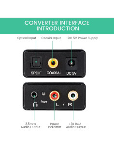 Convertidor de Audio Digital a Analógico DBEIXIWEI RCA 3.5mm 2