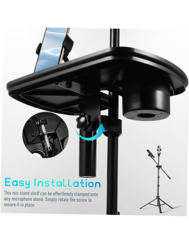 Soporte de Micrófono con Abrazadera Yardwe para Mesa - Negro