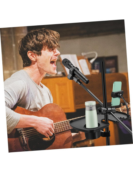 Soporte de Micrófono con Abrazadera Yardwe para Mesa - Negro