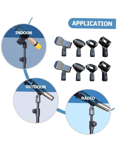 Clips de Micrófono Inalámbrico ERINGOGO 8 Piezas Soporte Universal