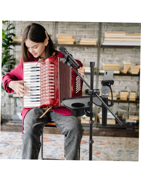 Soporte de Micrófono con Abrazadera Yardwe para Mesa - Negro