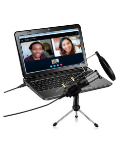 Micrófono USB Yardwe para Conferencias 2m Plug and Play Negro