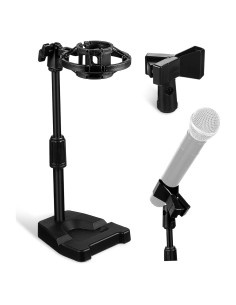 Soporte de Micrófono Ajustable con Base Ponderada para Estudio