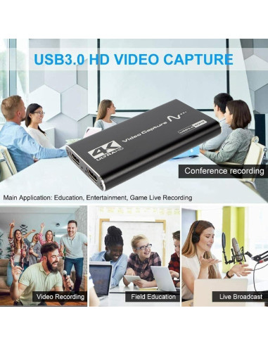 Caja de Captura de Video HDMI 4K DAGIJIRD USB 3.0 1080P 60Hz