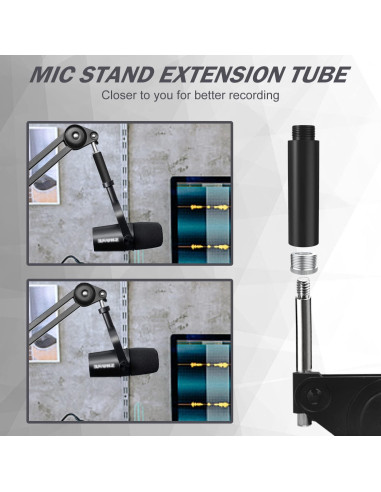Soporte de Micrófono Boom Boseen SM7B con Filtro Pop y Extensión