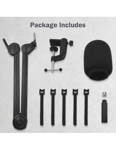 Soporte de Micrófono Boom Boseen SM7B con Filtro Pop y Extensión