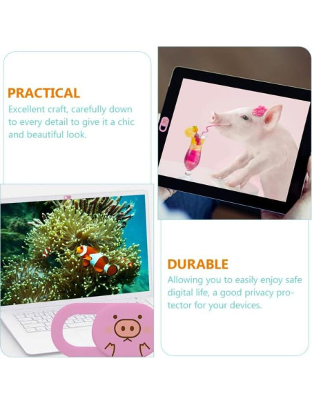3 Piezas Cubierta Deslizante Webcam SEWACC Rosa para Laptop